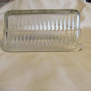 Federal Butter Dish Lid ONLY, Ribbed Sunburst Pattern, Clear Glass          M225